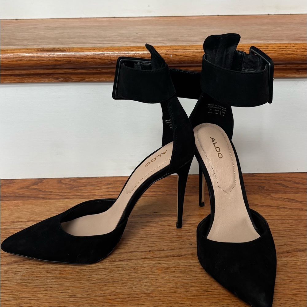 ALDO Black Ankle Strap Heels